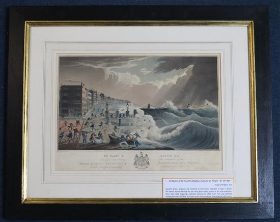 J. Bruce The Situation of The Chain Pier at Brighton during the Late Tempest, Novr. 23d 1824 11 x 15.75in.